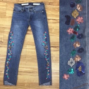 ANTHRO Pilcro and the Letterpress Sequined Jeans